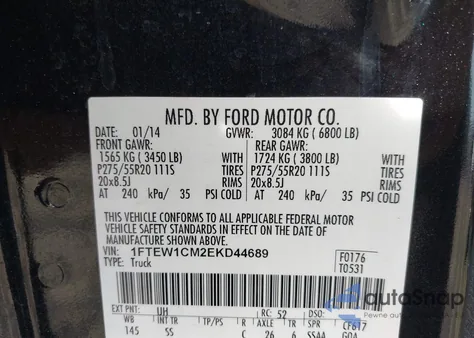 2014 Ford F-150 Stx from USA, damaged, VIN 1FTEW1CM2EKD44689